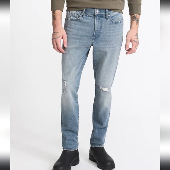 Express Skinny Light Wash Hyper Stretch Jeans 34x32 Distressed - Picture 1 of 9